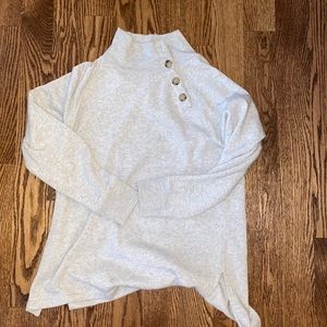 Heather Grey J Crew button tunic sweatshirt